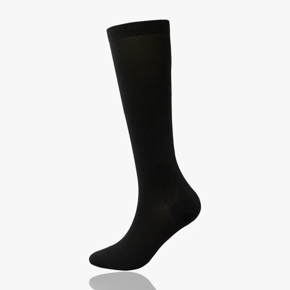 Chaussette de compression femme en coton noire classe 2, hauteur genou