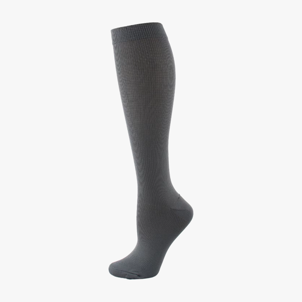 Chaussette de compression homme en coton grise classe 2, hauteur genou