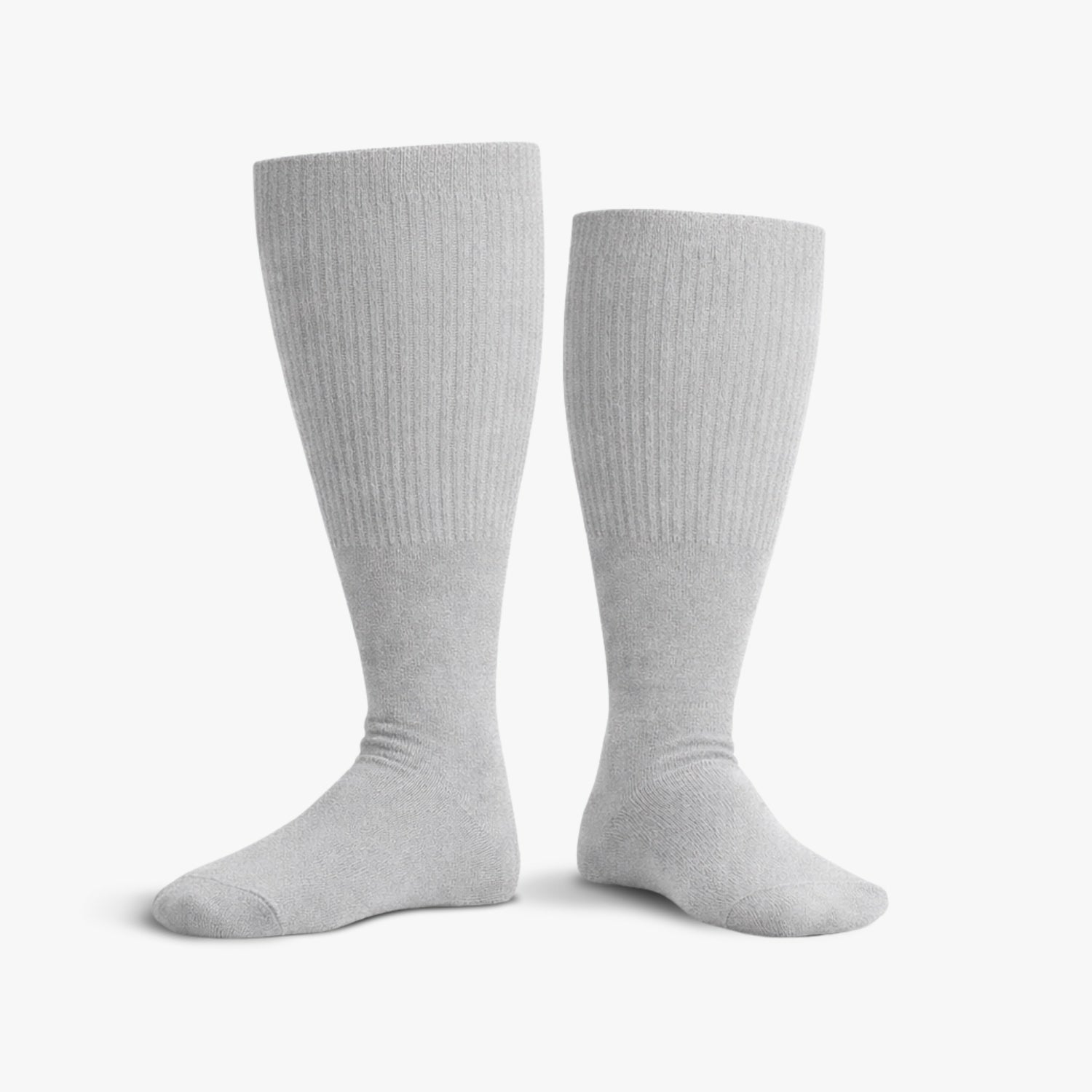 Chaussettes diabétiques extra-larges et sans couture grises, paire vue de face